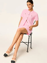 Knit Short-Sleeve Cardigan and Skirt Set